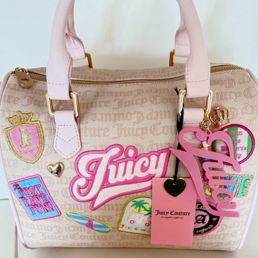 NWT JUICY COUTURE RUN THE WORLD SATCHEL CROSSBODY BAG SANDSTONE